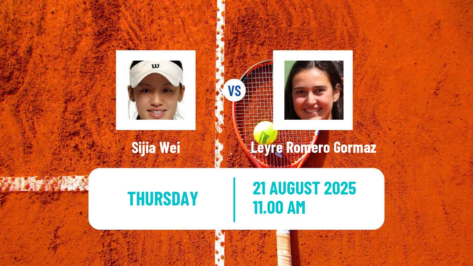 Tennis WTA US Open Sijia Wei - Leyre Romero Gormaz