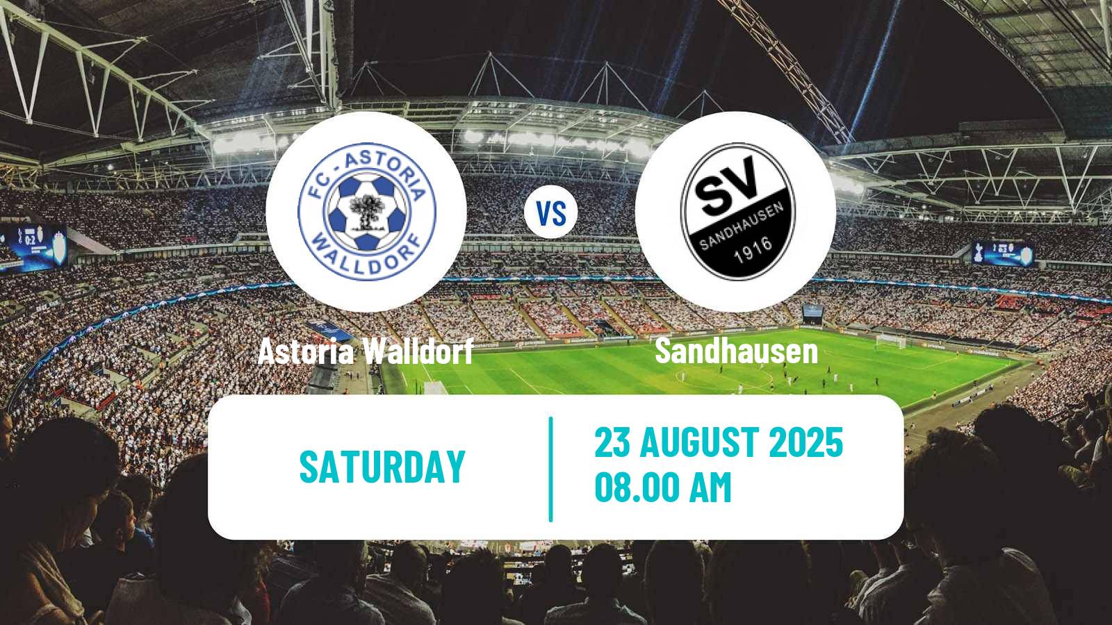 Soccer German Regionalliga Sudwest Astoria Walldorf - Sandhausen