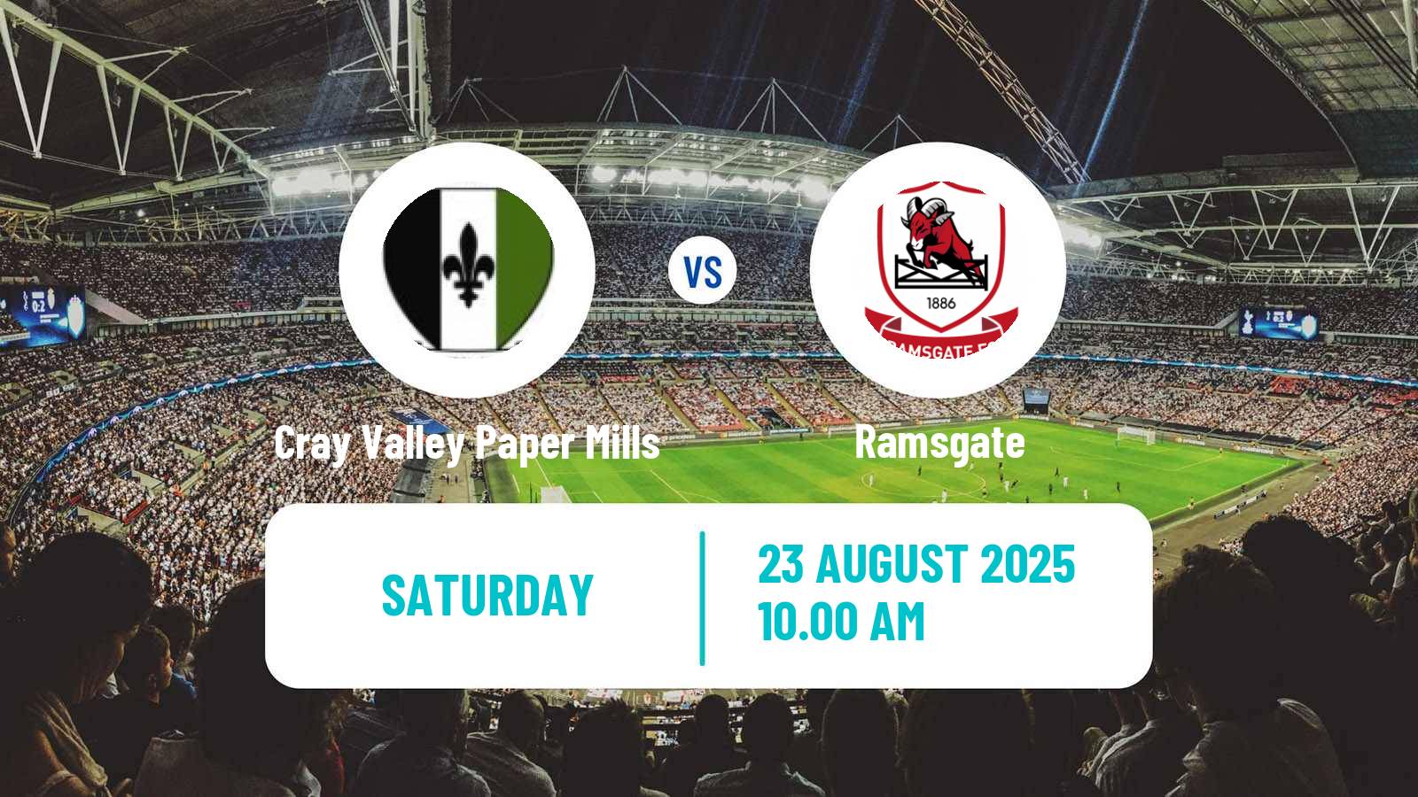 Soccer English Isthmian League Premier Division Cray Valley Paper Mills - Ramsgate
