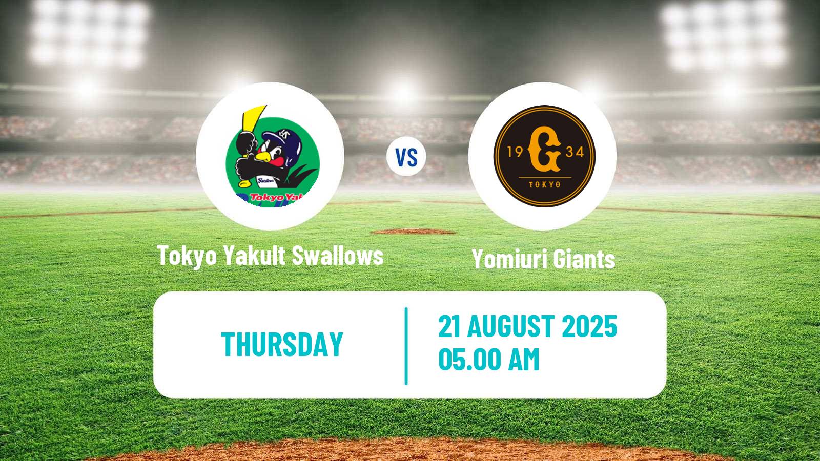 Baseball NPB Tokyo Yakult Swallows - Yomiuri Giants