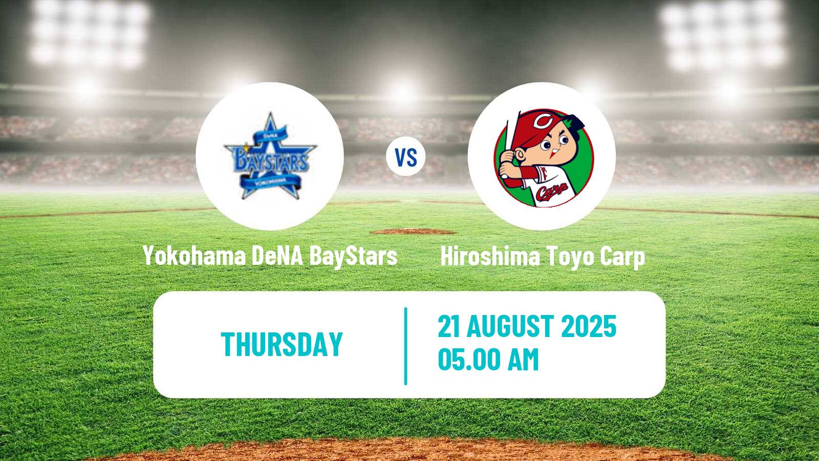 Baseball NPB Yokohama DeNA BayStars - Hiroshima Toyo Carp