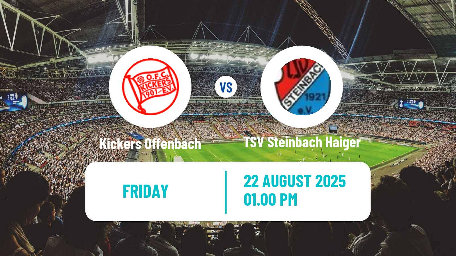 Soccer German Regionalliga Sudwest Kickers Offenbach - TSV Steinbach Haiger