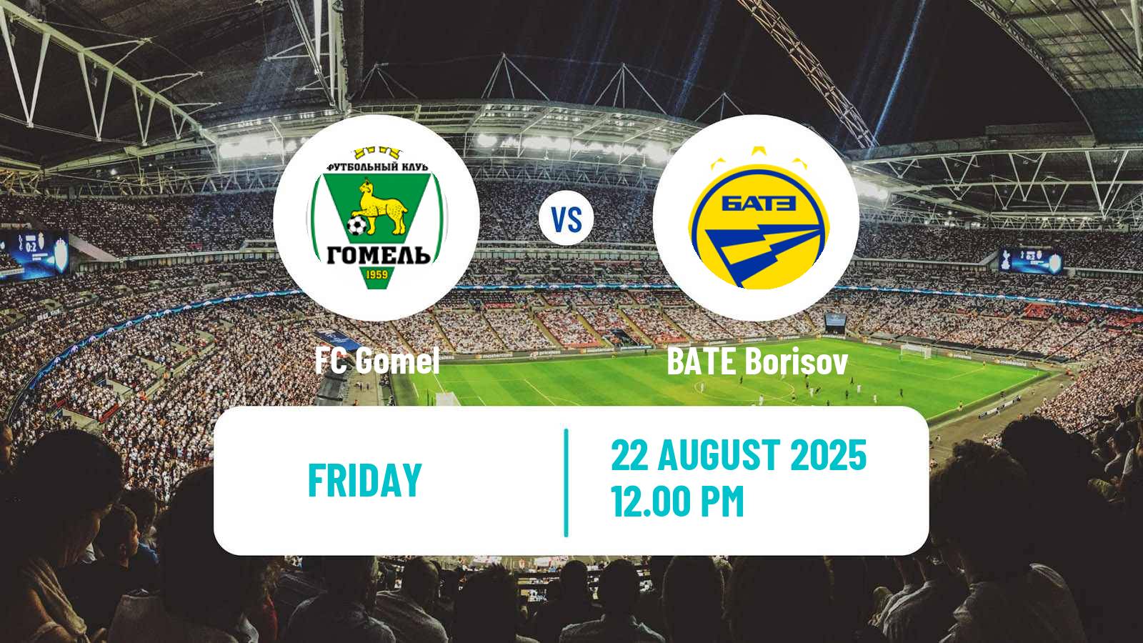 Soccer Belarusian Vysshaya Liga Gomel - BATE Borisov