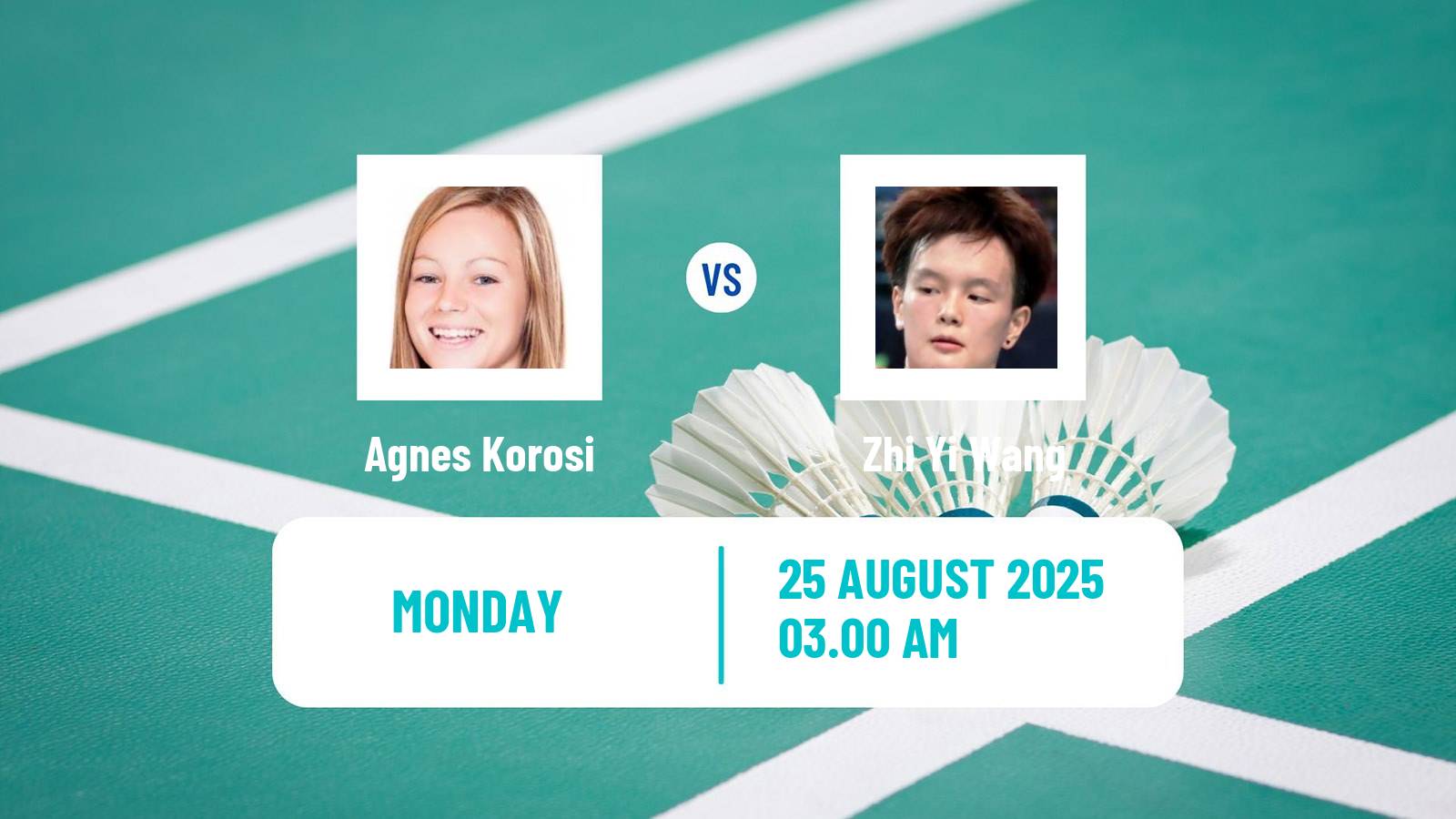 Badminton BWF World Championships Women Agnes Korosi - Zhi Yi Wang