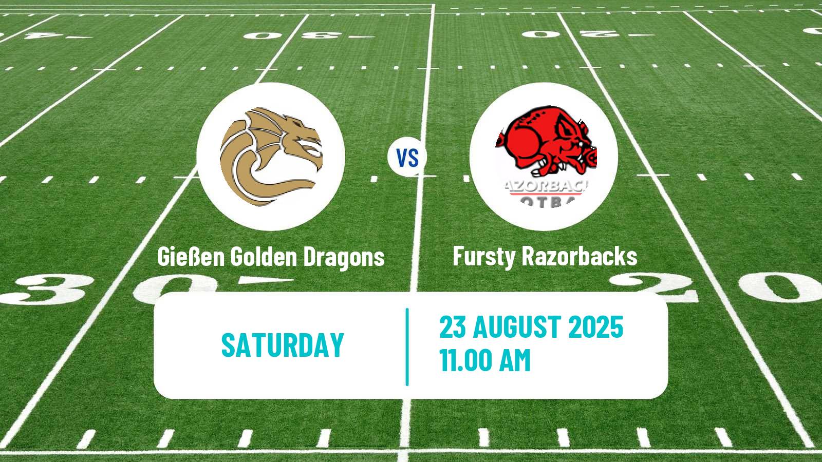 American football German GFL 2 Gießen Golden Dragons - Fursty Razorbacks