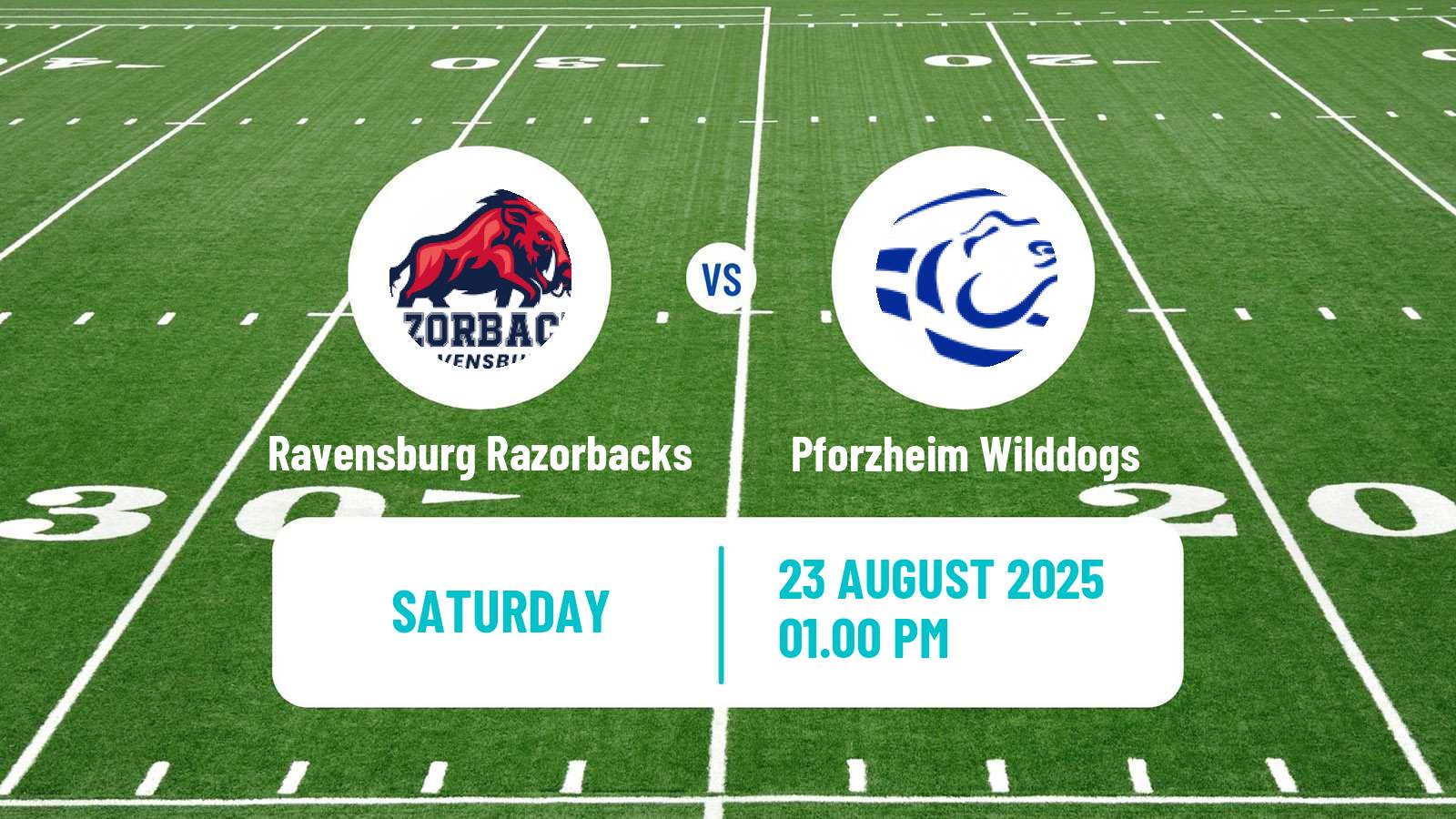 American football German GFL Ravensburg Razorbacks - Pforzheim Wilddogs