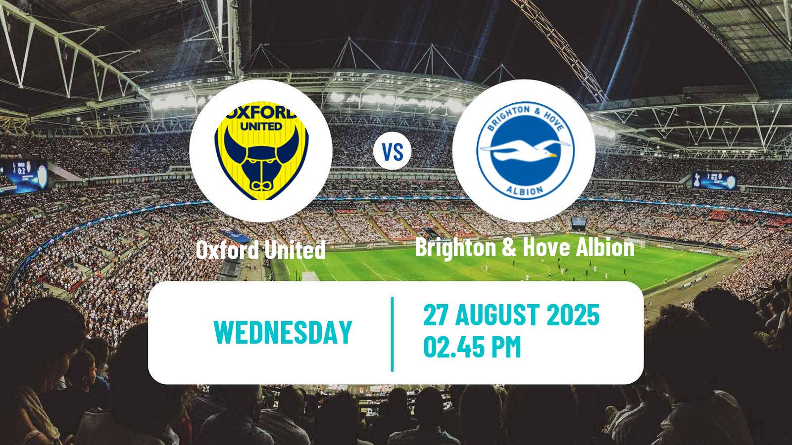 Soccer English League Cup Oxford United - Brighton & Hove Albion