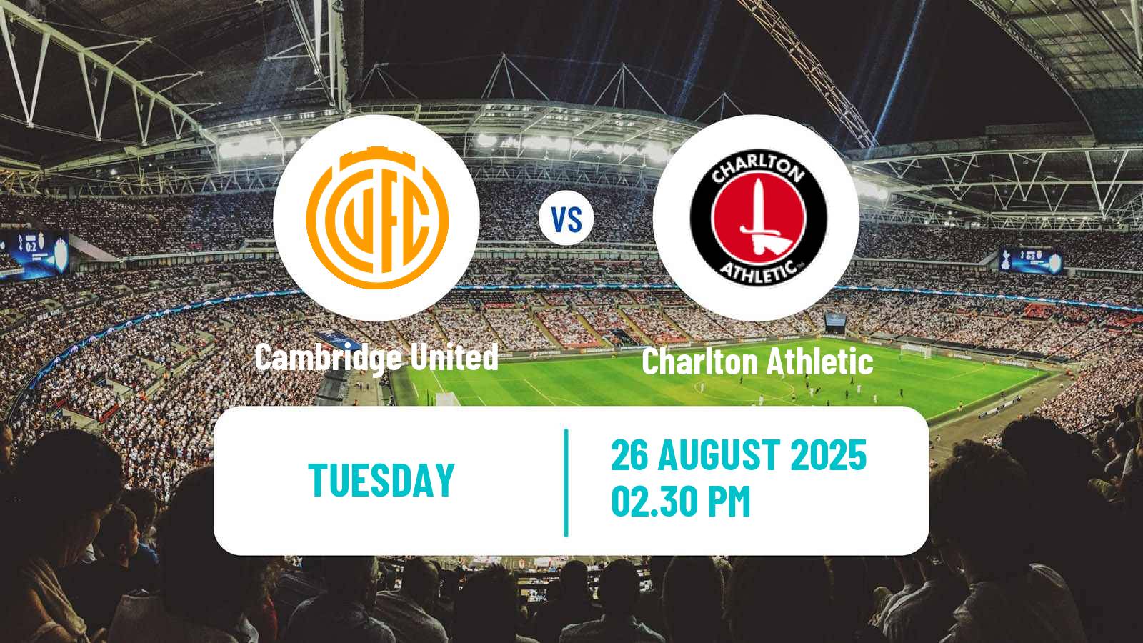 Soccer English League Cup Cambridge United - Charlton Athletic