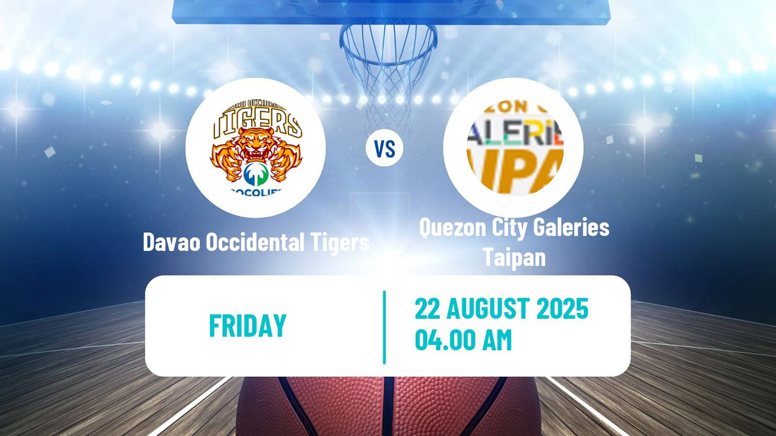 Basketball Philippines MBPL  Davao Occidental Tigers - Quezon City Galeries Taipan