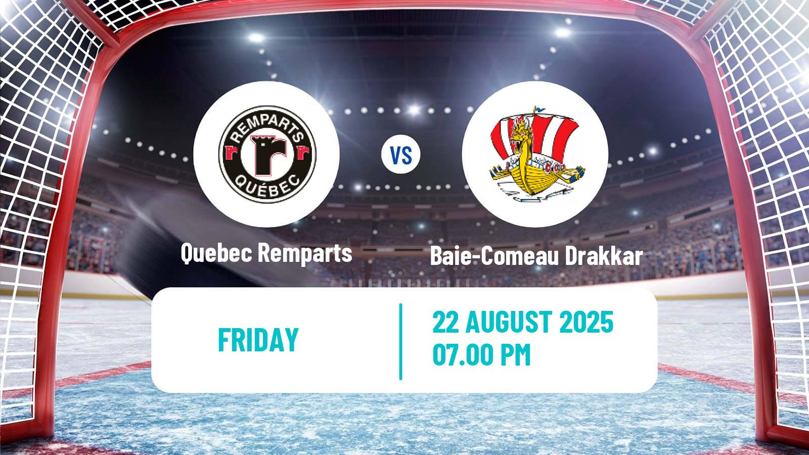 Hockey QMJHL Quebec Remparts - Baie-Comeau Drakkar