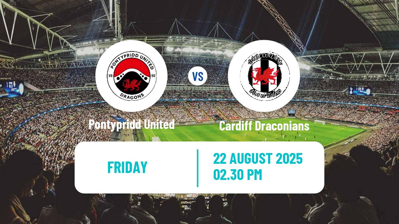 Soccer Welsh Cymru South Pontypridd United - Cardiff Draconians