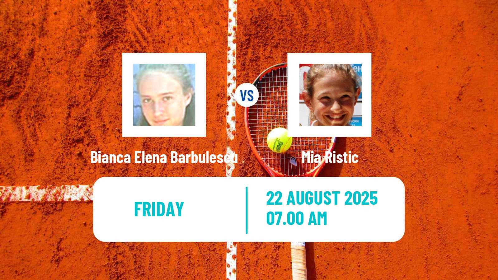 Tennis ITF W50 Bistrita Women Bianca Elena Barbulescu - Mia Ristic