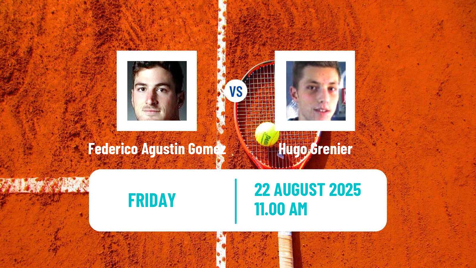 Tennis ATP US Open Federico Agustin Gomez - Hugo Grenier