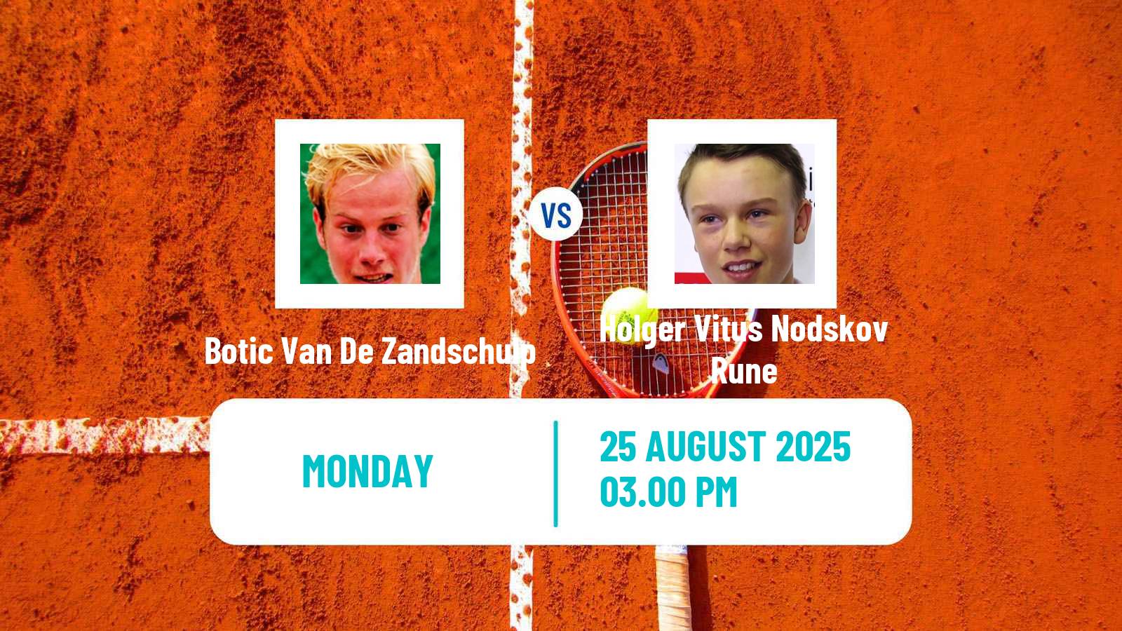 Tennis ATP US Open Botic Van De Zandschulp - Holger Vitus Nodskov Rune