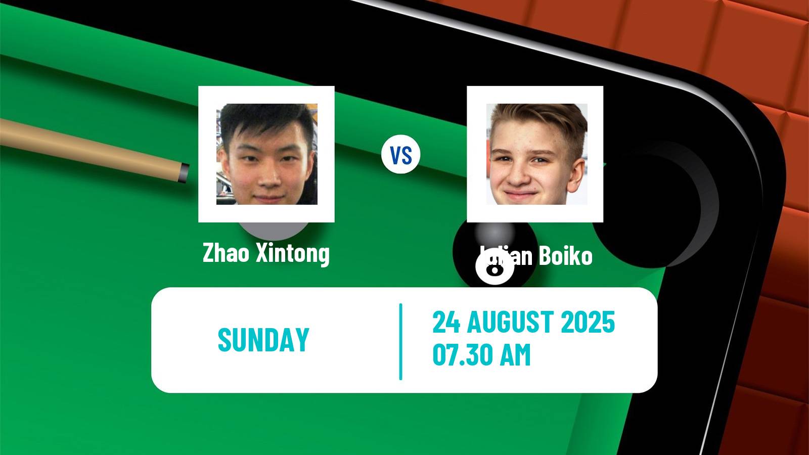Snooker Wuhan Open Zhao Xintong - Iulian Boiko