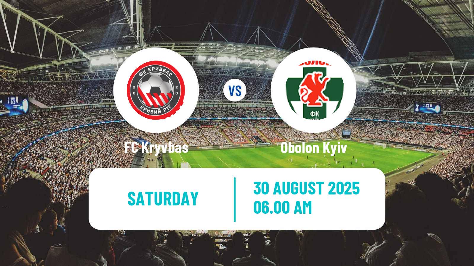 Soccer Ukrainian Premier League Kryvbas - Obolon