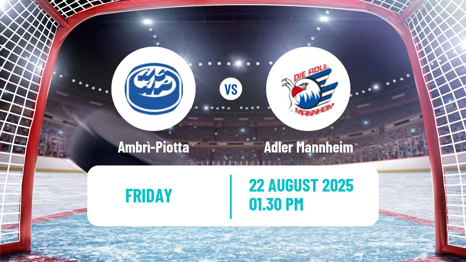 Hockey Club Friendly Ice Hockey Ambrì-Piotta - Adler Mannheim