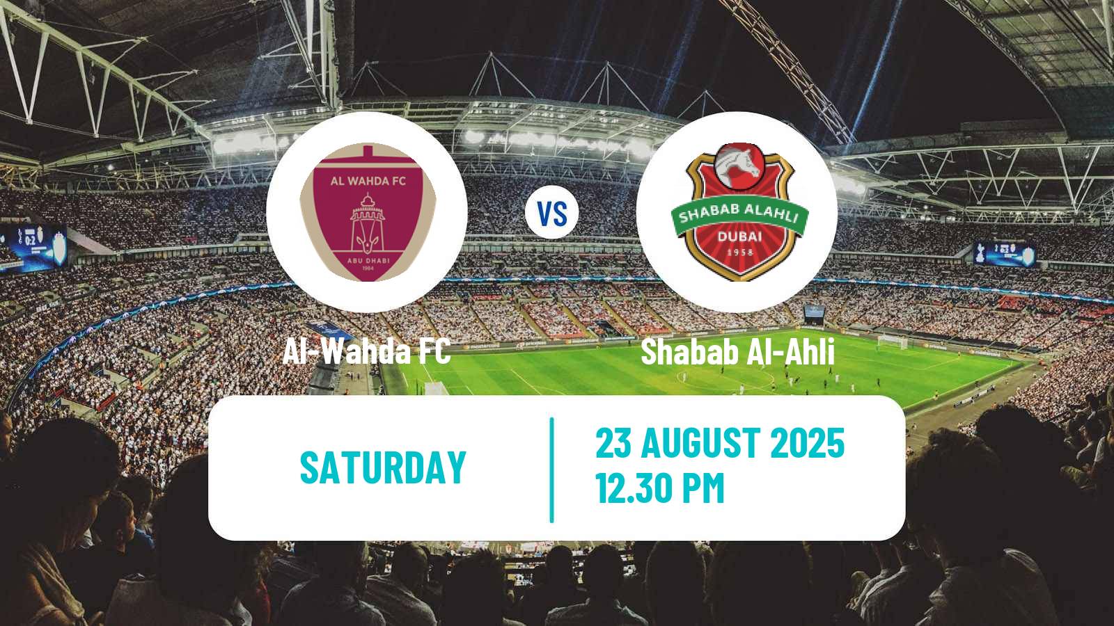 Soccer UAE Football League Al-Wahda - Shabab Al-Ahli