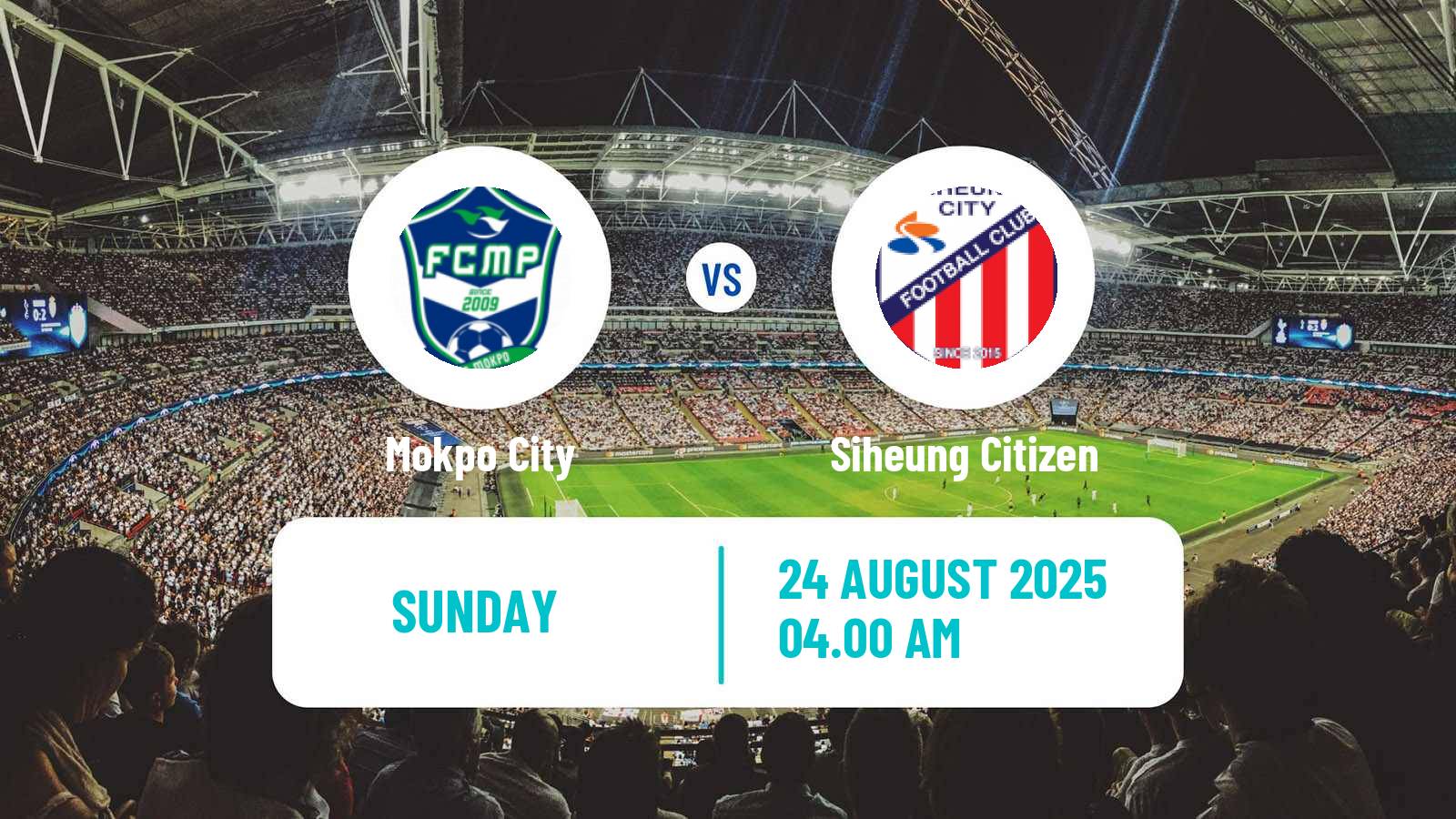 Soccer South Korean K3 League Mokpo City - Siheung Citizen