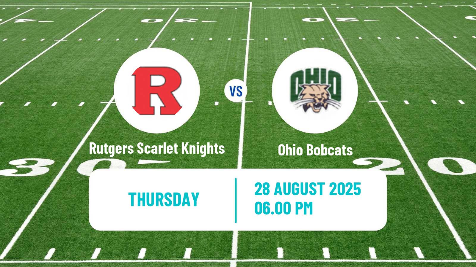 American football NCAA College Football Rutgers Scarlet Knights - Ohio Bobcats