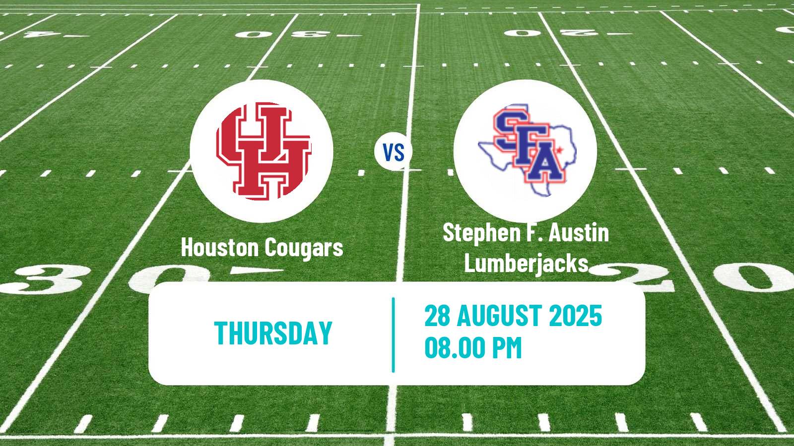 American football NCAA College Football Houston Cougars - Stephen F. Austin Lumberjacks