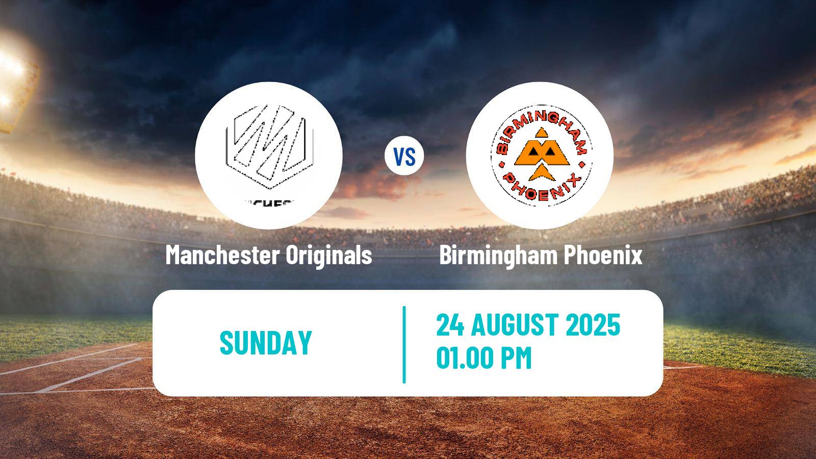 Cricket United Kingdom The Hundred Cricket Manchester Originals - Birmingham Phoenix