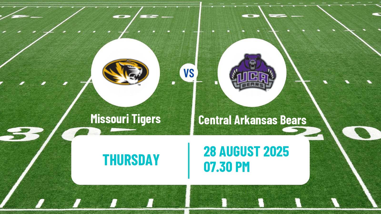 American football NCAA College Football Missouri Tigers - Central Arkansas Bears