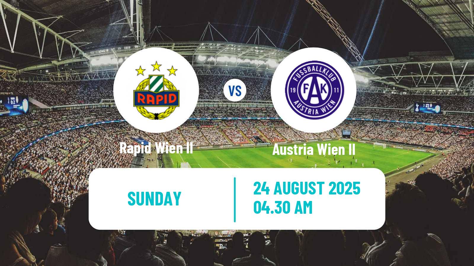 Soccer Austrian 2 Liga Rapid Wien II - Austria Wien II