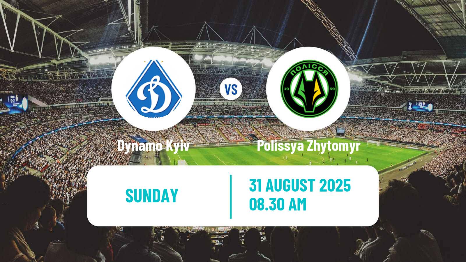 Soccer Ukrainian Premier League Dynamo Kyiv - Polissya Zhytomyr
