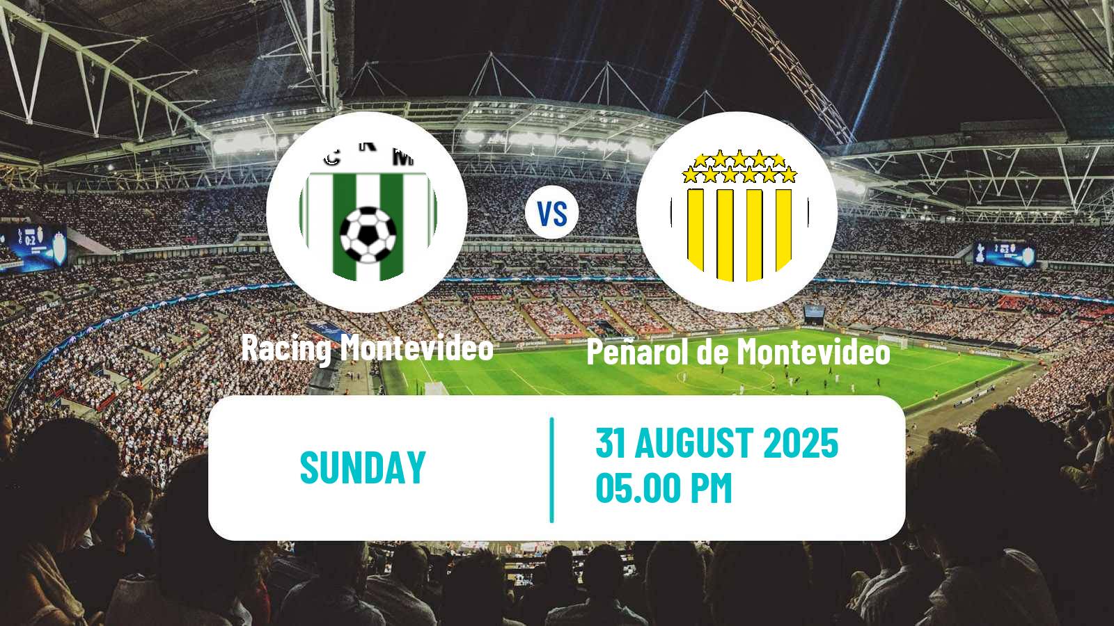 Soccer Uruguayan Primera Division Racing Montevideo - Peñarol de Montevideo