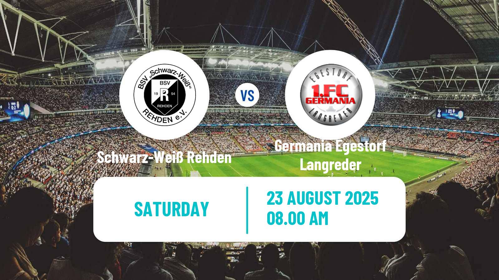 Soccer German Oberliga Niedersachsen Schwarz-Weiß Rehden - Germania Egestorf Langreder
