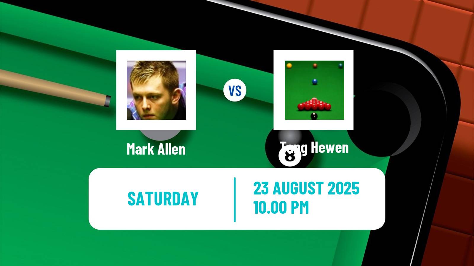 Snooker Wuhan Open Mark Allen - Tang Hewen