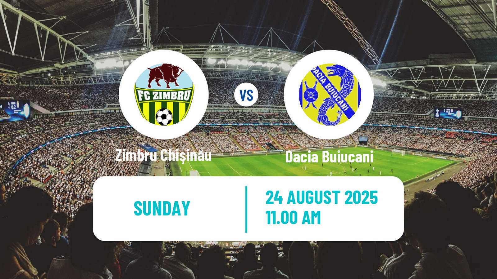 Soccer Moldovan Super Liga Zimbru Chişinău - Dacia Buiucani
