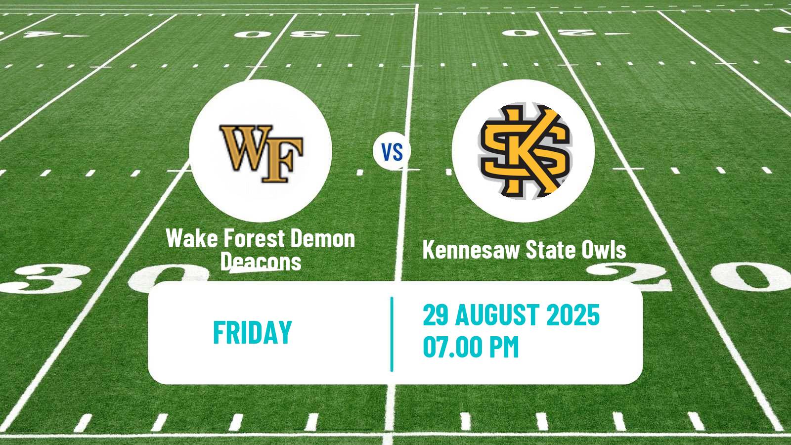 American football NCAA College Football Wake Forest Demon Deacons - Kennesaw State Owls