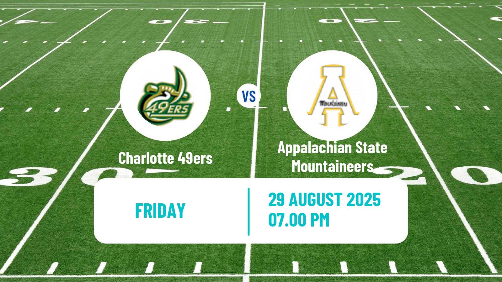 American football NCAA College Football Charlotte 49ers - Appalachian State Mountaineers