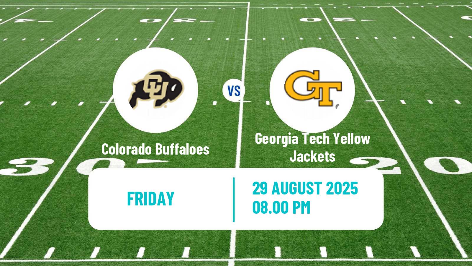 American football NCAA College Football Colorado Buffaloes - Georgia Tech Yellow Jackets