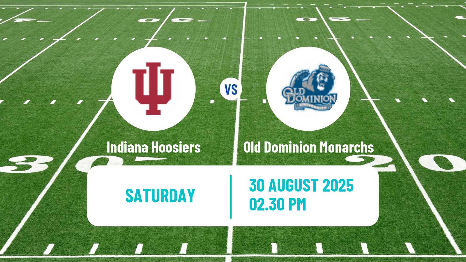 American football NCAA College Football Indiana Hoosiers - Old Dominion Monarchs