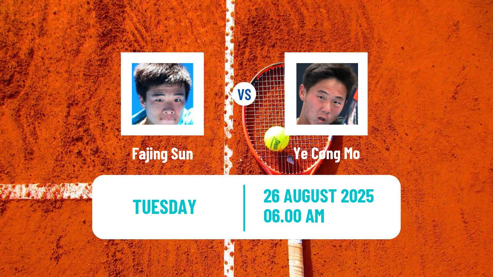 Tennis Zhangjiagang Challenger Men Fajing Sun - Ye Cong Mo