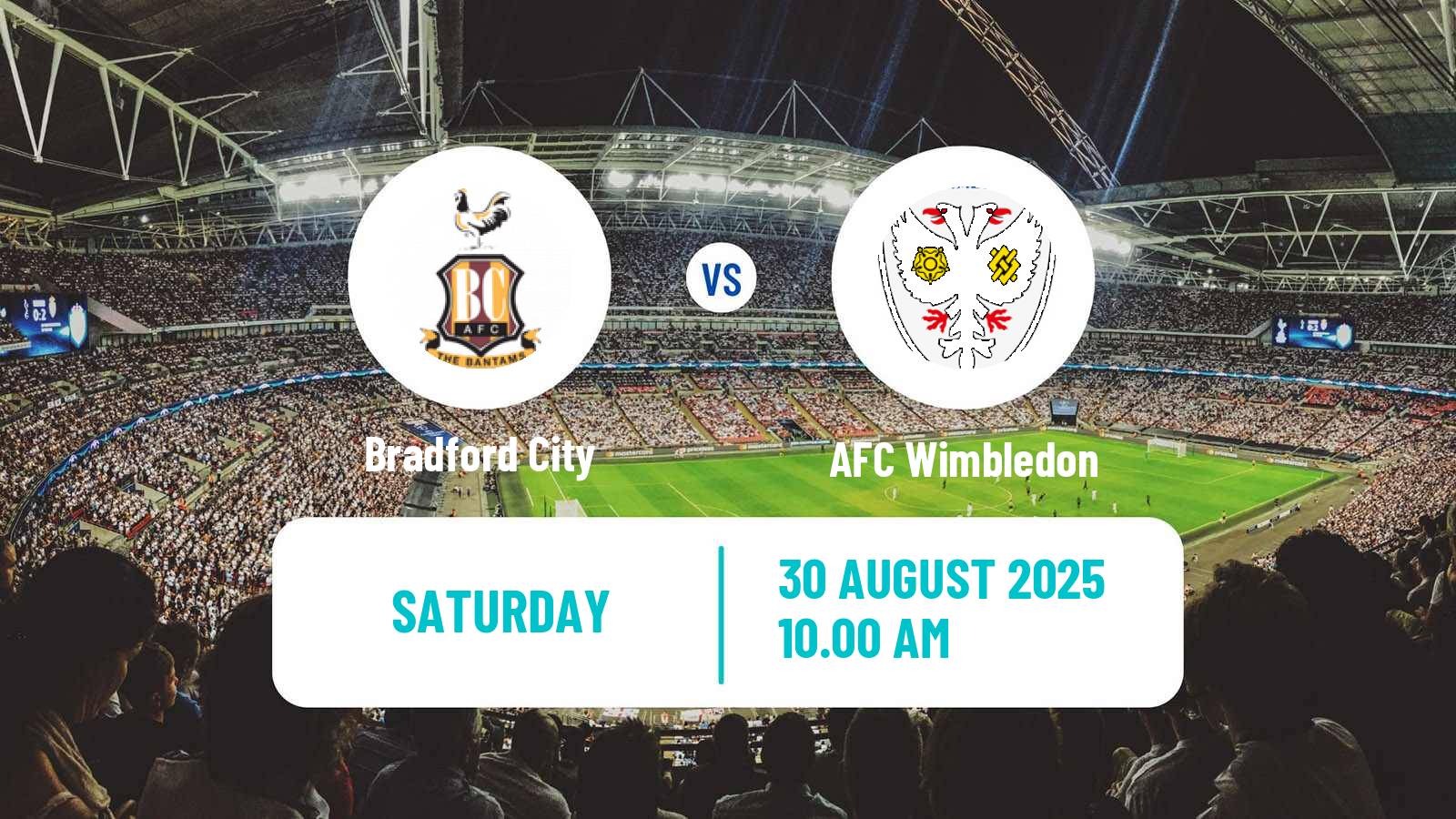 Soccer English League One Bradford City - AFC Wimbledon