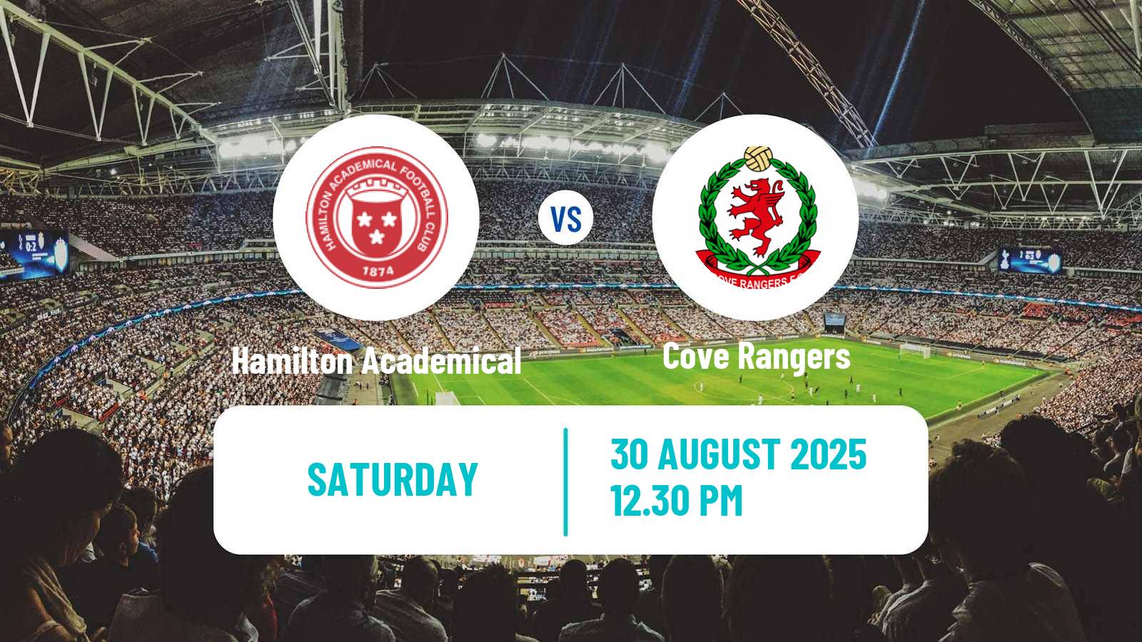 Soccer Scottish League One Hamilton Academical - Cove Rangers