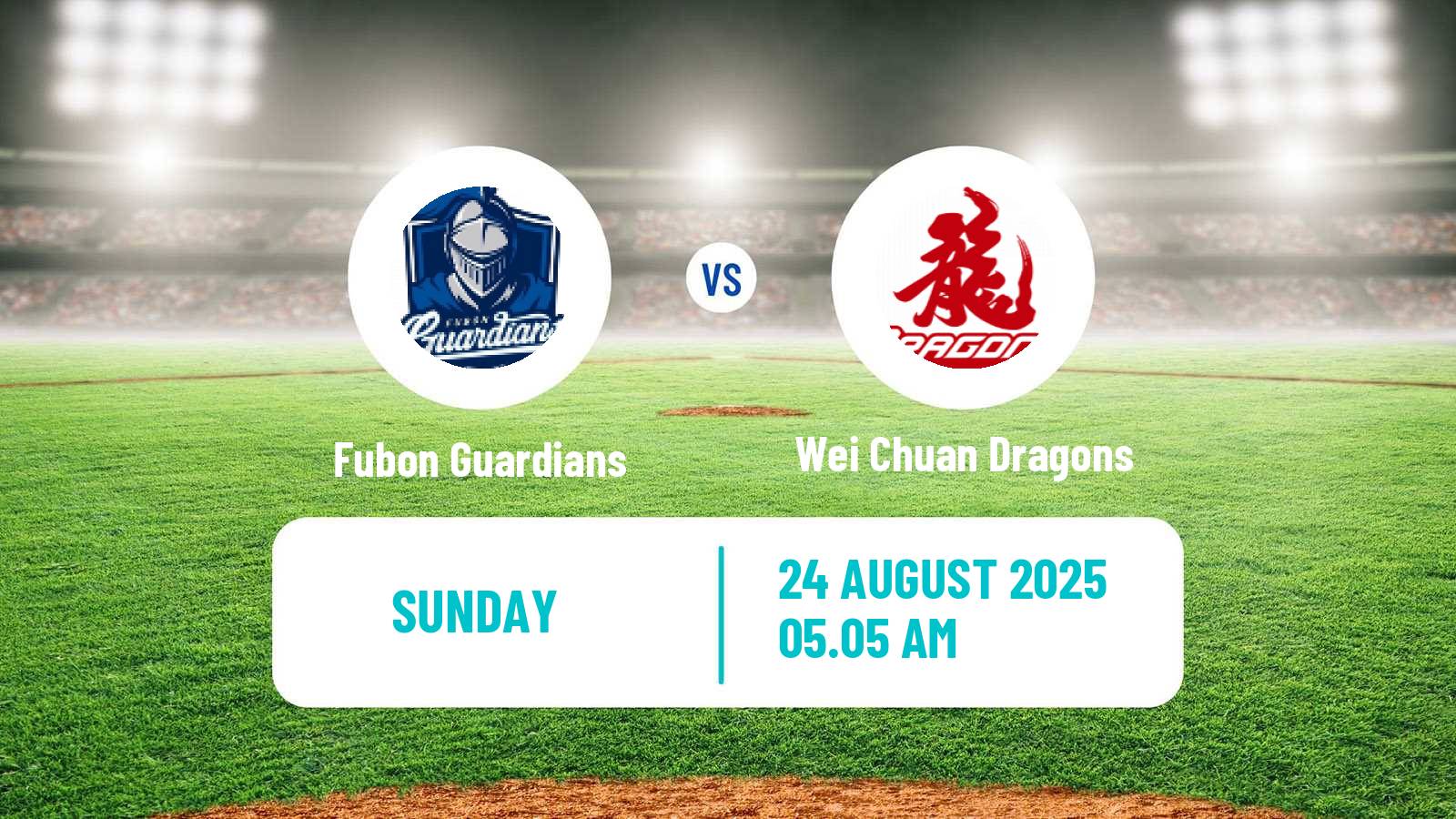 Baseball Taiwan CPBL Fubon Guardians - Wei Chuan Dragons