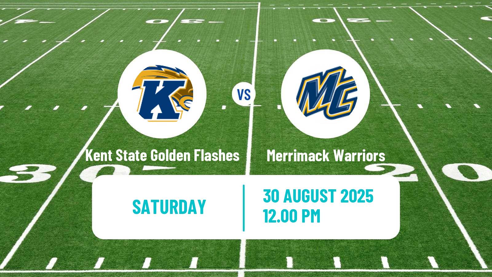 American football NCAA College Football Kent State Golden Flashes - Merrimack Warriors