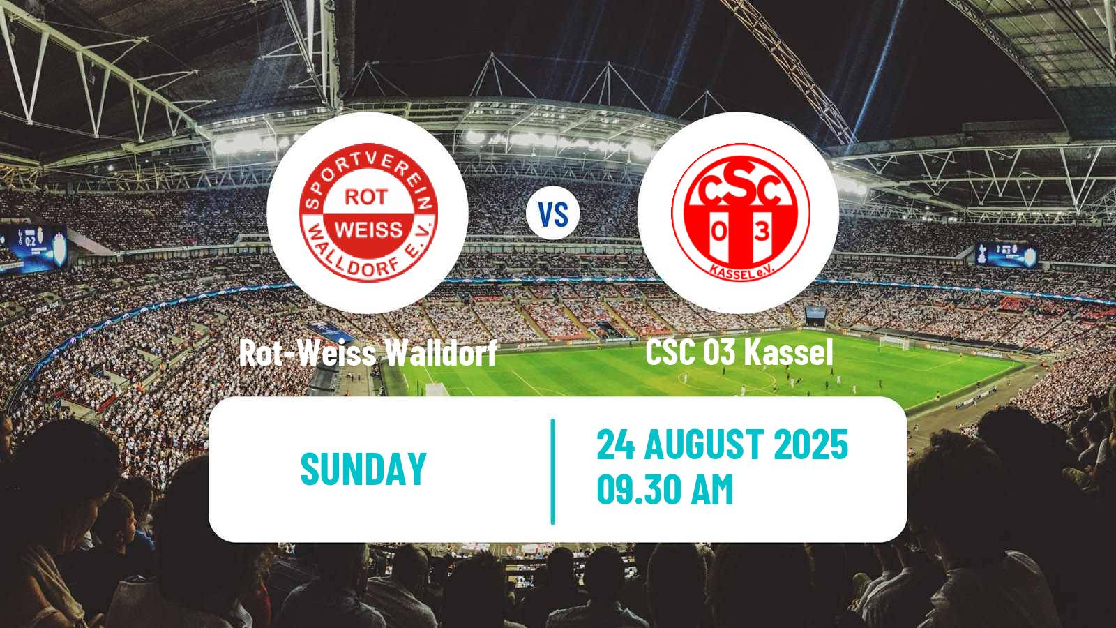Soccer German Oberliga Hessen Rot-Weiss Walldorf - CSC 03 Kassel