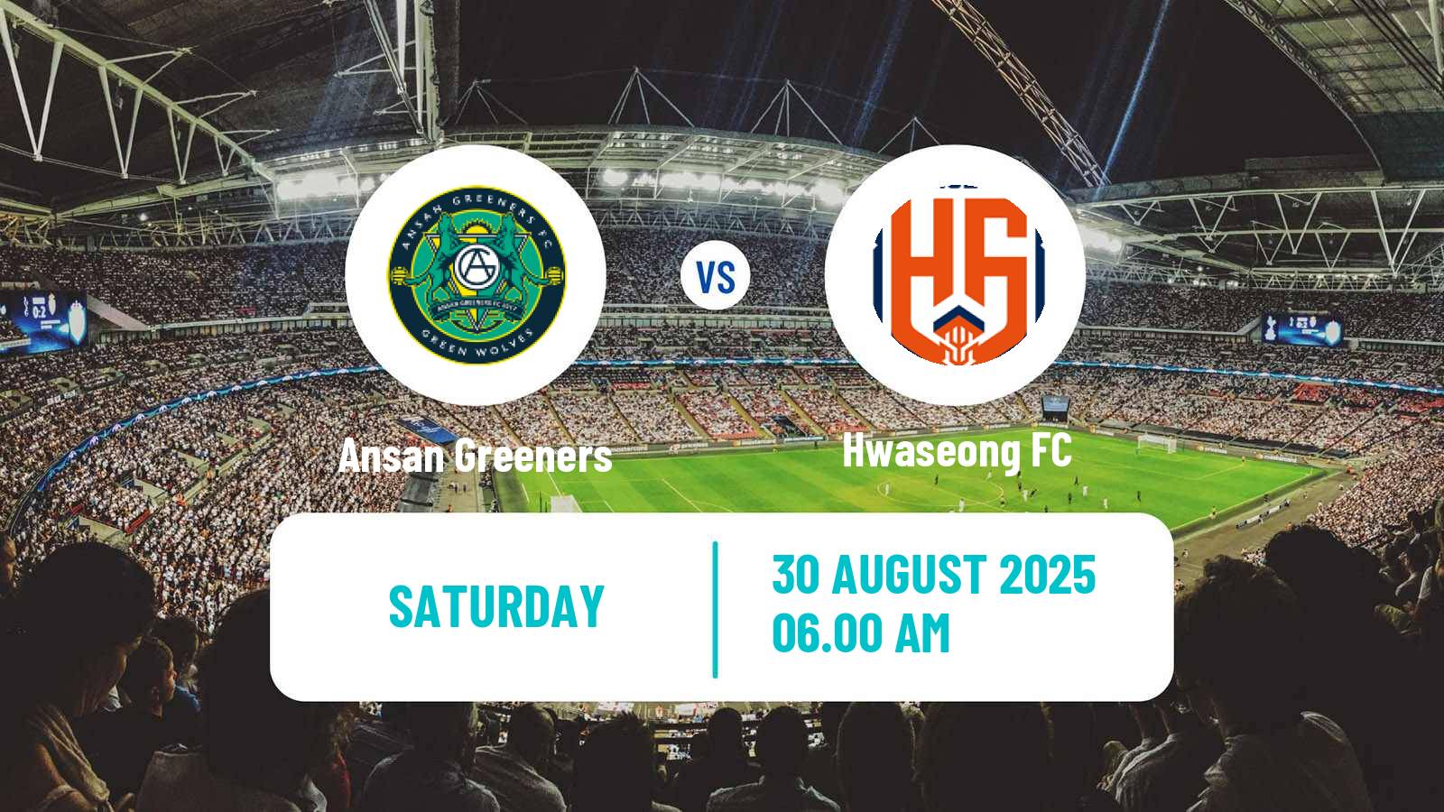 Soccer South Korean K-League 2 Ansan Greeners - Hwaseong