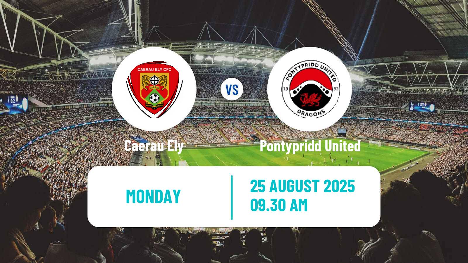 Soccer Welsh Cymru South Caerau Ely - Pontypridd United