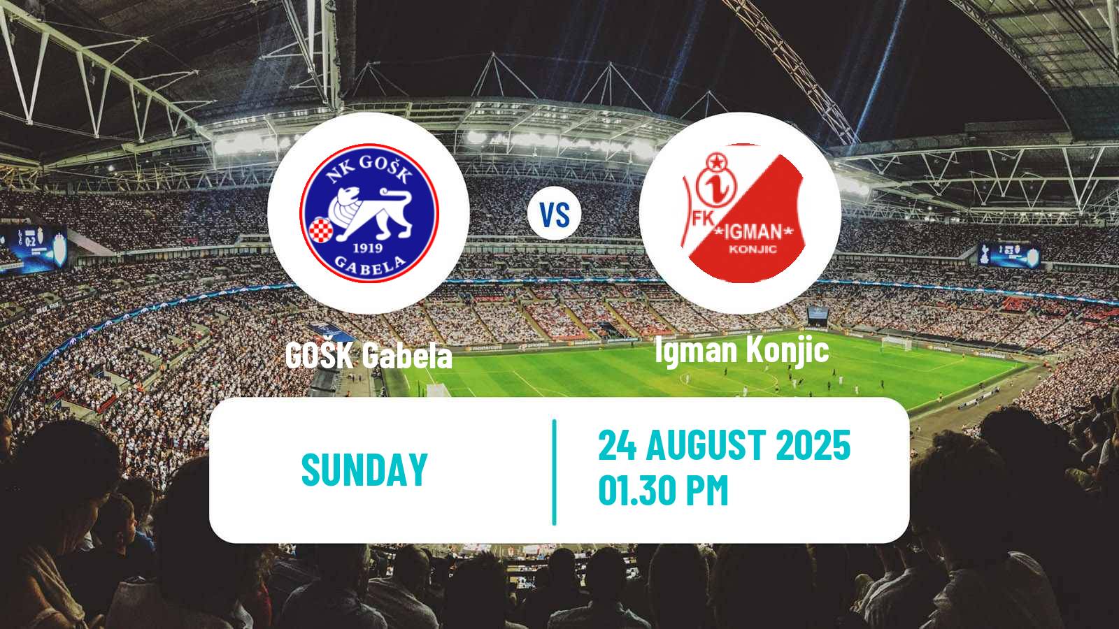 Soccer Bosnian Prva Liga FBiH GOŠK Gabela - Igman Konjic