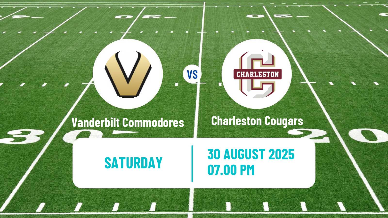 American football NCAA College Football Vanderbilt Commodores - Charleston Cougars