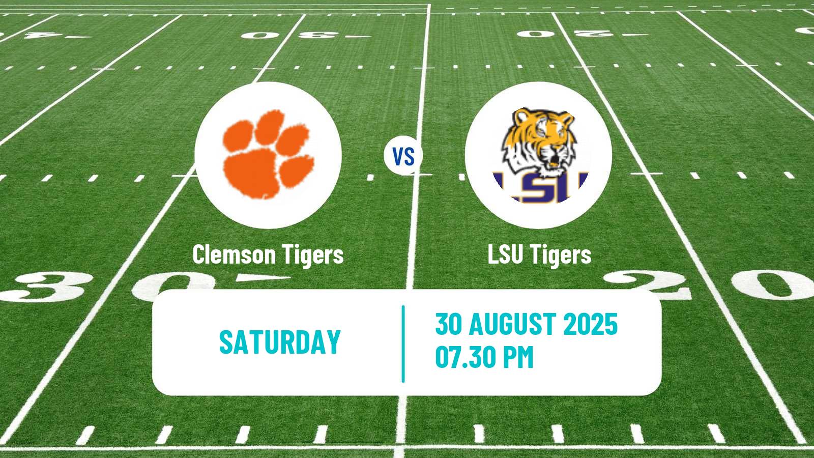 American football NCAA College Football Clemson Tigers - LSU Tigers