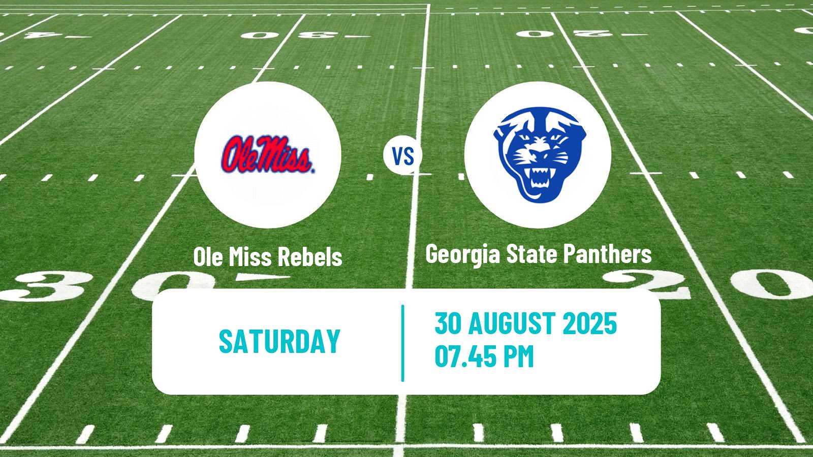 American football NCAA College Football Ole Miss Rebels - Georgia State Panthers