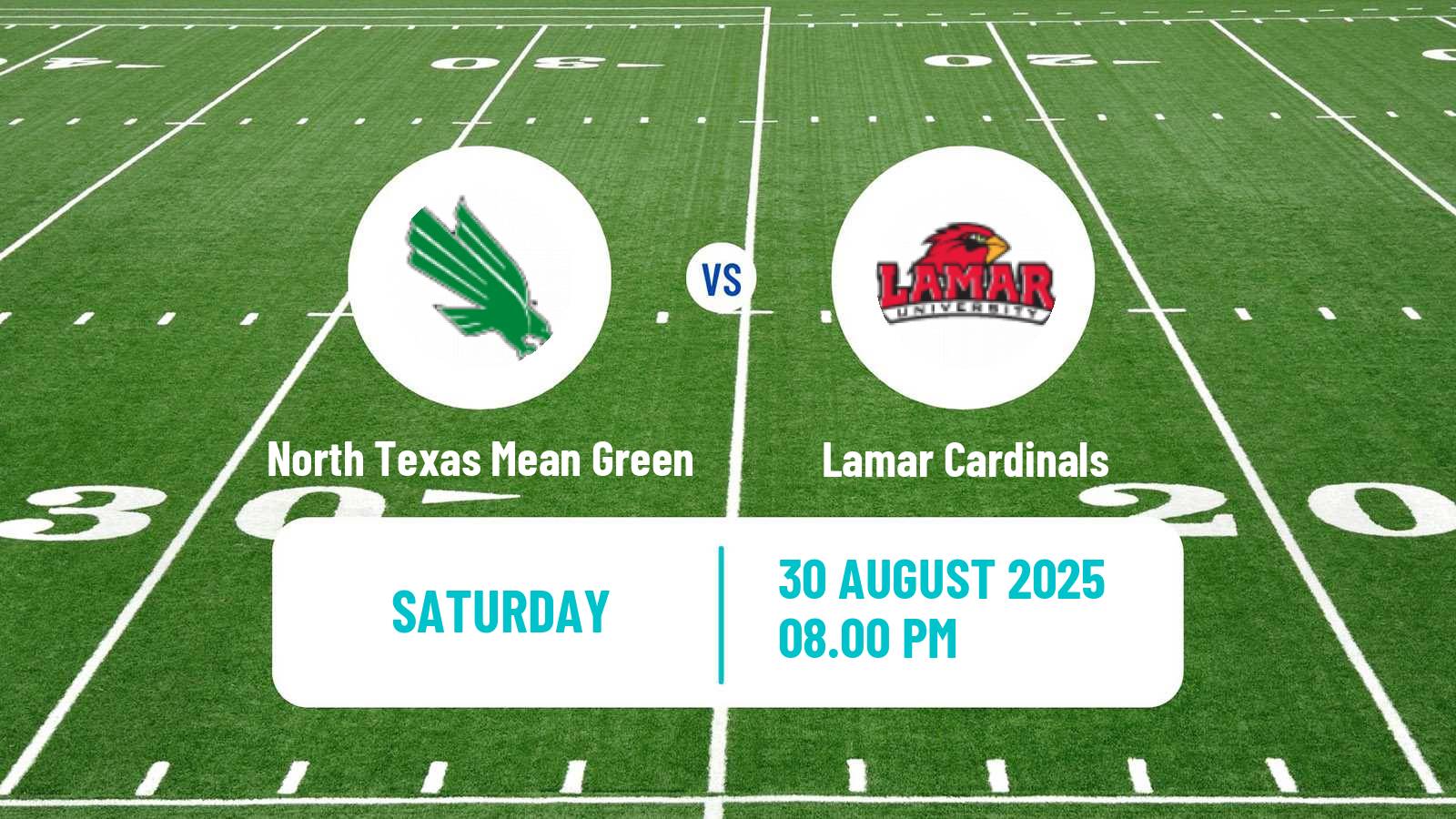 American football NCAA College Football North Texas Mean Green - Lamar Cardinals